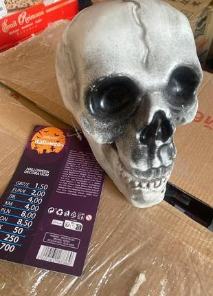 Декорация череп pepco home halloween skull decoration white