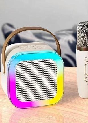 Караоке светодиодный беспроводной на 2 микрофона, аудио микрофон детское караоке speaker