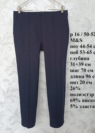 Р 16/50-52 стильні базові офісні укорочені 7/8 темно-сині штани стрейчеві щільні