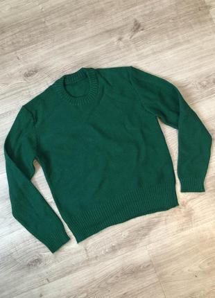 Свитер светр пуловер однотонный джемпер базовый поло кофта кардиган зеленый изумрудный зелений тренд олд мани мані худи толстовка худі6 фото