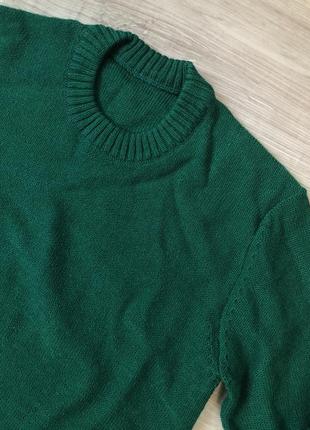 Свитер светр пуловер однотонный джемпер базовый поло кофта кардиган зеленый изумрудный зелений тренд олд мани мані худи толстовка худі7 фото