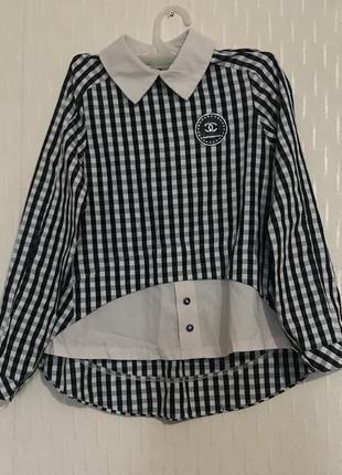 Школьная блуза в клетку