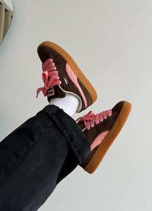 Жіночі кросівки puma suede xl brown/pink
