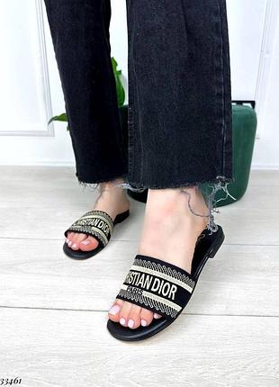 ▪️сланцы в стиле christian dior лого диор женские новые лето тапки босоножки низкий...