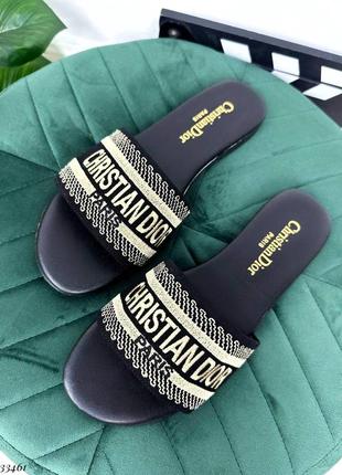 ▪️сланцы в стиле christian dior лого диор женские новые лето тапки босоножки низкий...