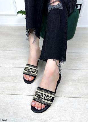 ▪️сланцы в стиле christian dior лого диор женские новые лето тапки босоножки низкий...