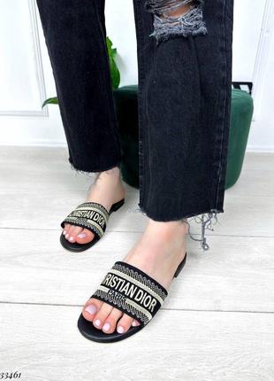 ▪️сланцы в стиле christian dior лого диор женские новые лето тапки босоножки низкий...