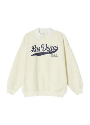 Утеплений світшот толстовка з коміром las vegas bershka