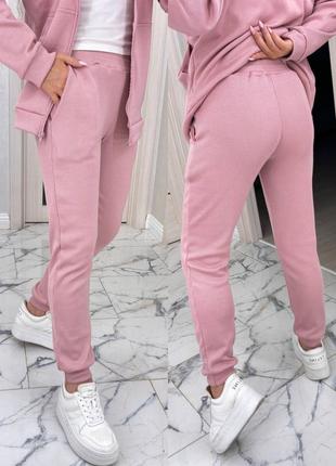 Теплий жіночий спортивний костюм рубчик з начісом s, m, l, xl