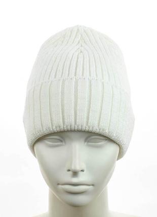Зимняя шапка-бини "катрин" белый