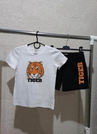 Спортивний костюм тигр / літній спортивний костюм 128 / літній спортивний комплект 128/ пiжами