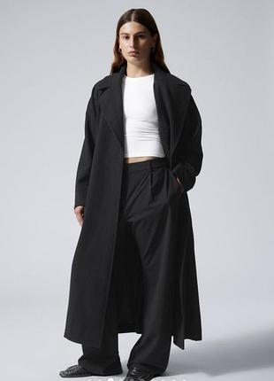 Пальто класичне з поясом weekday оригінал