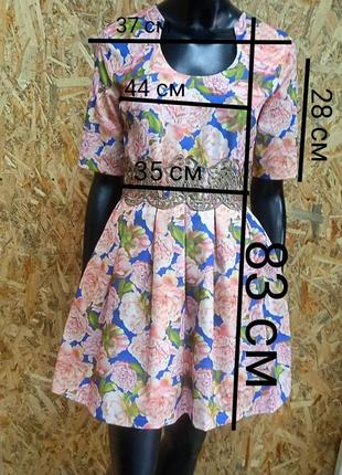 Жіноча сукня defile lux нарядна, пишна, в квітковий принт розмір 36 / s різнокольорове3 фото