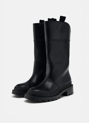 Сапоги, ботинки zara из искусственной кожи