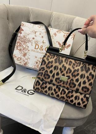 Женская леопардовая сумка dolce & gabbana premium леопард1 фото