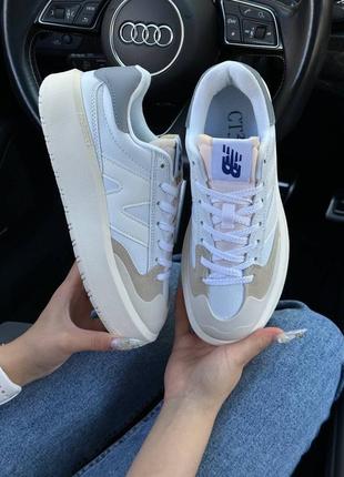 🌸женские кроссовки new balance ct302 white gray консультбол / демисезонные, весенние, летние, осенние / кожа, замша / белые, серые