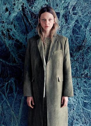 Пальто   классическое из 100% льна zara