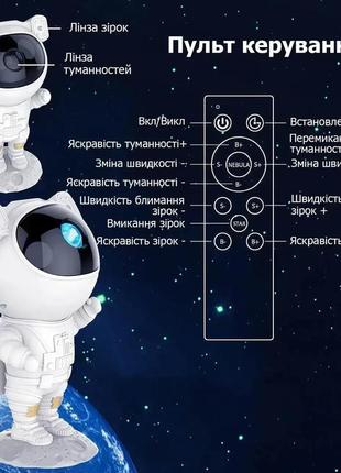 Нічник проектор зоряного неба космонавт
