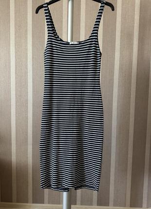 Миди платье в полоску zara2 фото