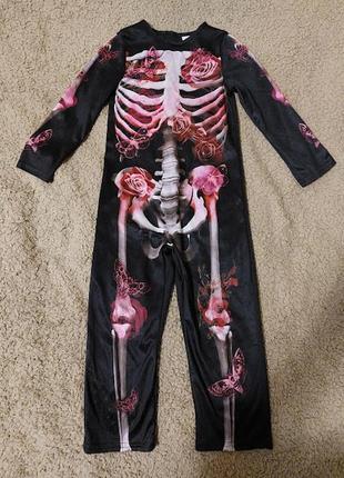 Красивый карнавальный костюм скелета на девочку на хэллоуин tu2 фото