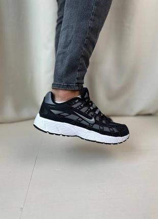 Кроссовки nike p-6000 black grey white 2