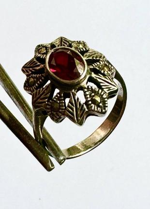Винтажное кольцо из стерлингового серебра 925 пробы с рубином ссср, женское украшение 9.3/4