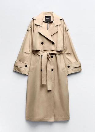 Крутой оверсайз длинный тренч плащ zara