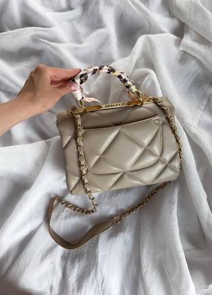 Женская сумка chanel beige5 фото