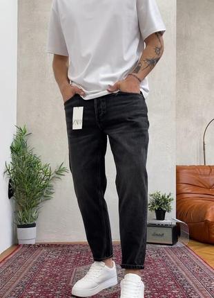 Джинсы мужские черные слим slim crop 32 42 zara 9794/456