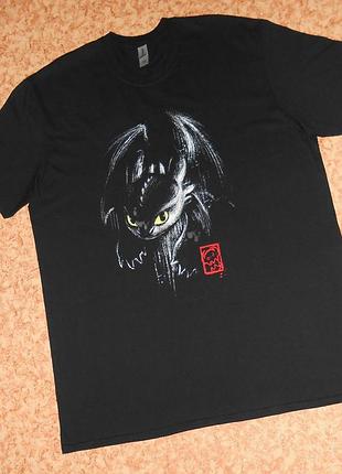 Футболка fury ink/fantasy black dragon/night fury/мерч