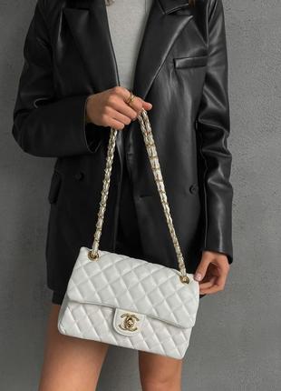 Женская сумка chanel 25 white5 фото