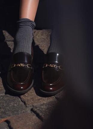 Лакированные лоферы женские zara new