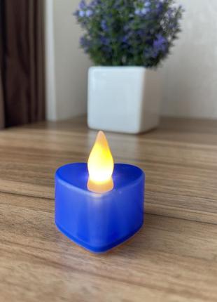 Декоративна свічка "серце" cx-19 led, 3 см (синій)