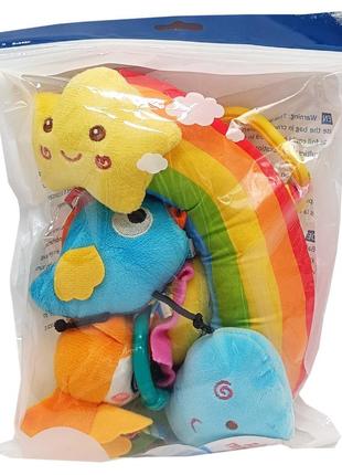 Игрушка-подвеска с прорезывателем «радуга» rat70-1 животные, погремушка, пищалка