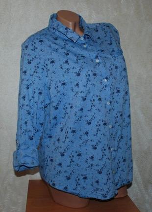 Блуза принтованая бренда f&amp;f / 100% хлопок/регулируемый рукав/2 фото