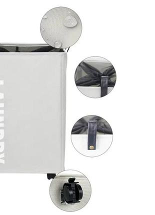 Тканинний кошик для білизни зі зручними ручками та принтом/складаний кошик на білизни...