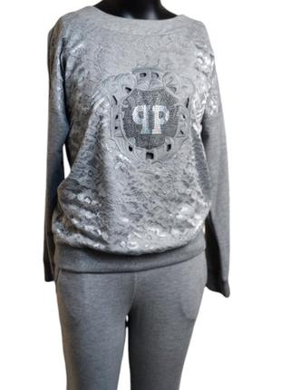 Жіночий костюм philipp plein сірий