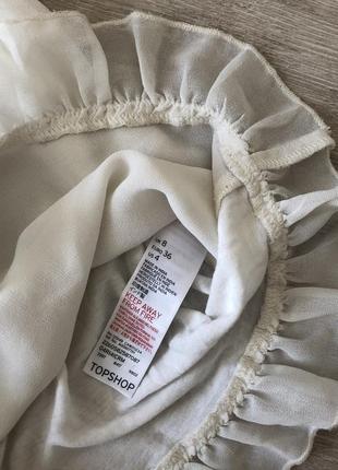 Бохо кэжуал винтаж кружево блуза воланы жеребе рюши банты пышные воротнички topshop размер s5 фото