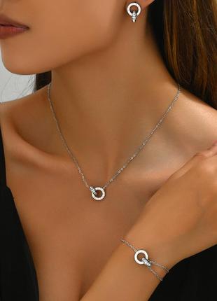 Женский комплект украшений из нержавеющей стали stainless steel, код: 9304-с