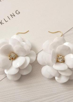 Об'ємні сережки маргаритка