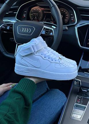 Зимние женские кроссовки nike air force 1 high white fur(мех) 36-38-41