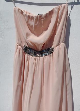 Довге літнє рожево-персикове плаття zara5 фото