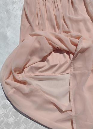 Длинное летнее розово персиковое платье zara9 фото