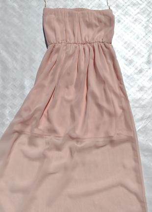 Довге літнє рожево-персикове плаття zara8 фото