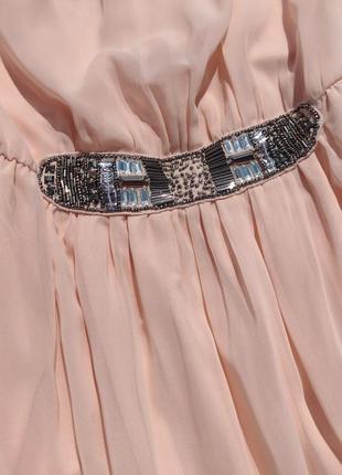Длинное летнее розово персиковое платье zara6 фото