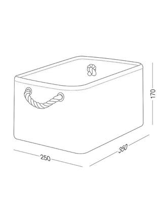 Текстильный ящик органайзер, для хранения с ручкой, серый, 250х350х170 мм.3 фото