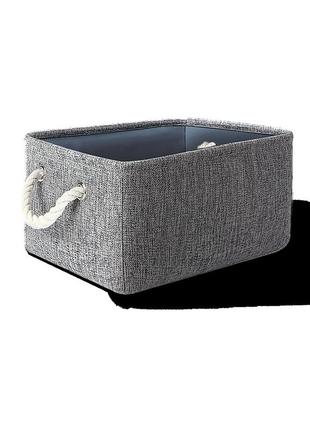 Текстильный ящик органайзер, для хранения с ручкой, серый, 250х350х170 мм.2 фото