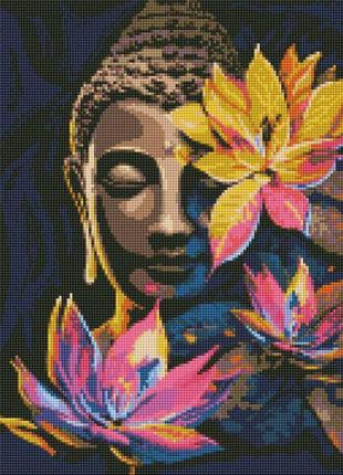Алмазная мозаика на подрамнике будда с лотосами ©art_selena_ua идейка 40х50 см amo7799