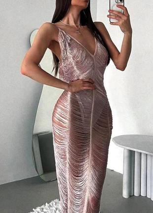 Распродажа платье prettylittlething тренд с сияющей бахромой