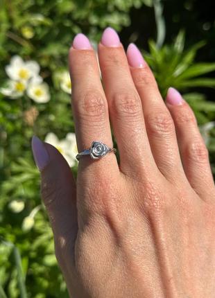 Серебряная кольца цветущая роза 🌹новинка пандора6 фото